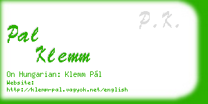 pal klemm business card