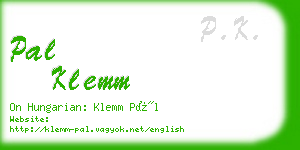 pal klemm business card